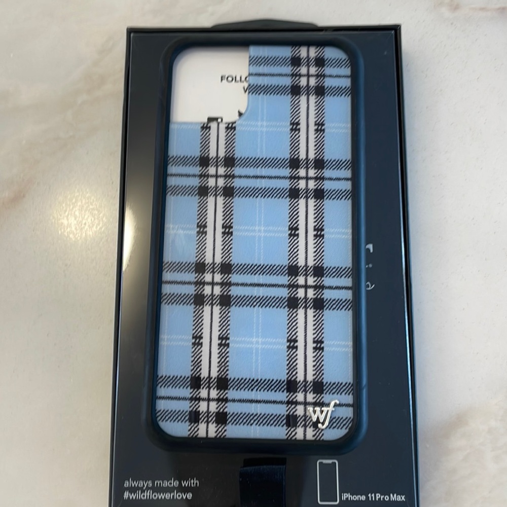 Brand New In Box Wildflower Blue Plaid IPhone 11 Pro Max Case
